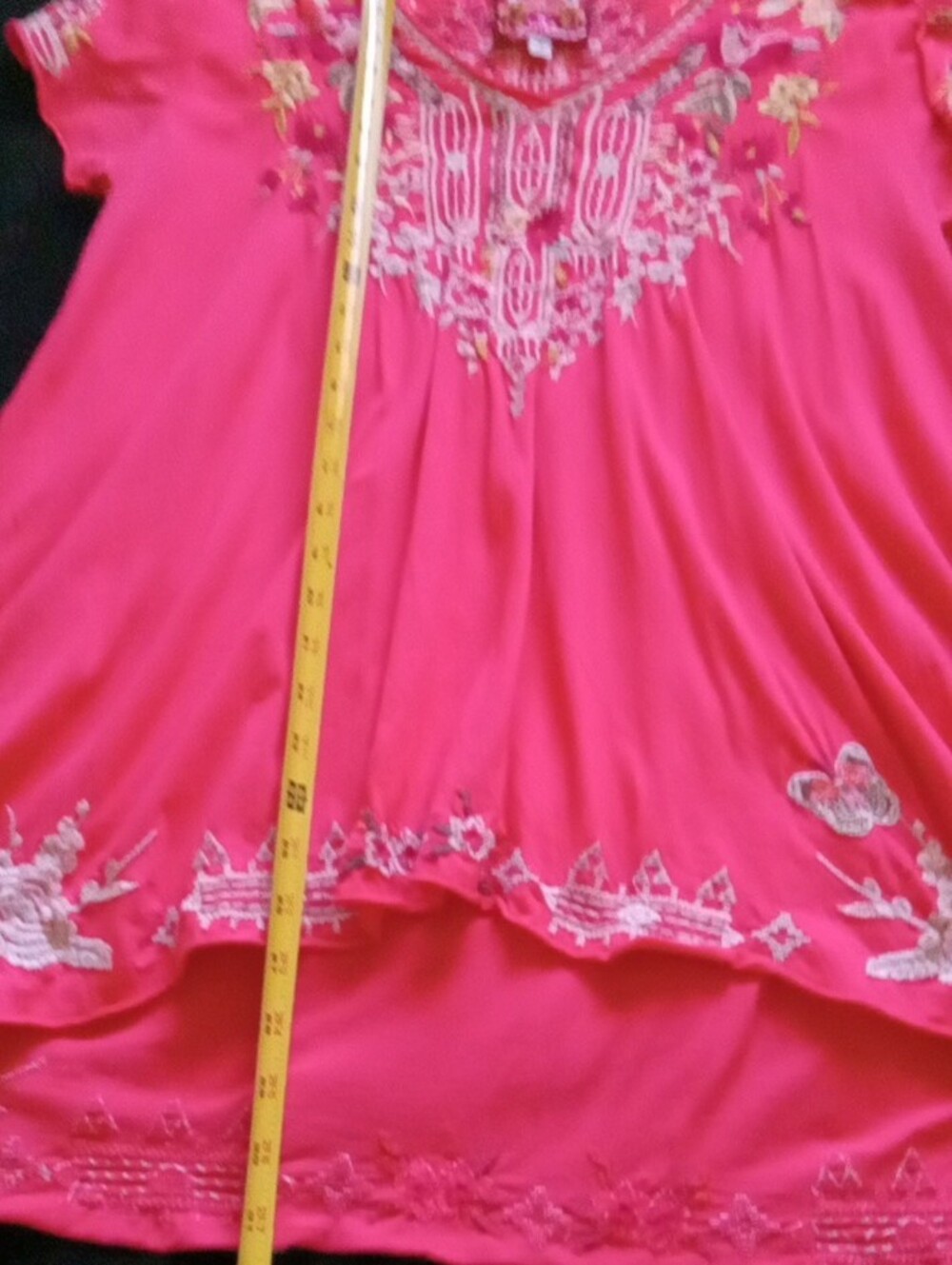 Johnny Was, Coral Boho, Peasant Style, Floral Embroidered V-Neck Tunic, Size M - Picture 12 of 13